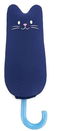 balvi Regenschirm Meowmbrella Farbe Blau Kinderregenschirm Inklusive Neoprenhülle in Form einer Katze