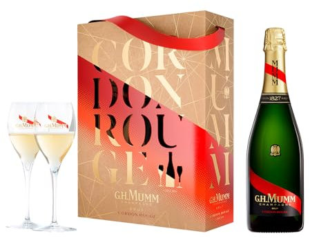 G. H. Mumm Cordon Rouge Champagne 75Cl With Glasses Gift Set