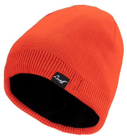 Wasserdichte Unisex Beanie Mütze für Damen & Herren - Warme Wintermütze mit Weichem Fleecefutter in Ideal zum Laufen, Skifahren, Snowboarden. (DE/NL/SE/PL, Alpha JASPO, Einheitsgröße, Orange – AA)