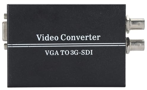 Huairdum VGA-zu-SDI-Konverter, Unterstützt 1080P-Langstreckenübertragung. Professioneller Plug-and-Play-VGA-zu-3G-SDI-Videoadapter für CCTV-Sicherheitssystem (EU-Stecker)