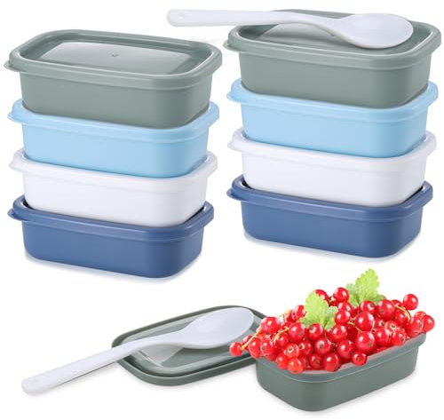 Fentar 9stk Kleine Dosen mit Deckel Plastik, 110ml Gefrierdosen Klein, Lecksichere Frischhaltedosen Vorratsdosen, Brotdose Klein Plastikbox mit Deckel, Mehrweg Tupperdosen zum Einfrieren Mikrowellen