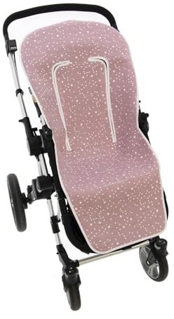 Funda de Verano para Silla Paseo Universal Rosy Fuentes- Colchoneta para Carrito Bebé- Transpirable-Compatible con Bugaboo, Jane, Concord, Baby Jogger, Bebecar…-Rosa Palo