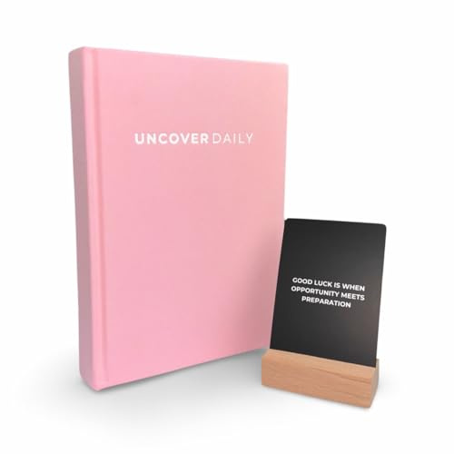 Uncover Daily Goal-Focused Journal & Inspirational Quote Cards | The #1 Daily Planner to Achieve Your Goals | 6 Month Undated Diary for Productivity, Improvement, and Mindfulness (Pink)