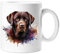 Stag Gallery Chocolate Labrador Retriever Dog Watercolour Splash Effect Gift 10oz Ceramic Mug Artistic Colourful Coffee Tee