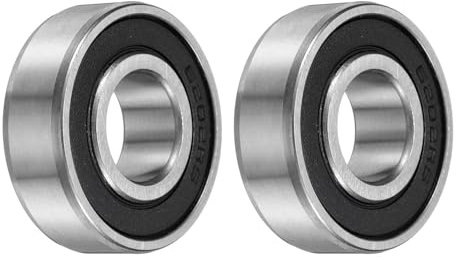 sourcing map 2pcs 6202-2RS Bearing 15x35x11mm, Chrome Steel Double Rubber Seals Precision Bearing, Lubricated Deep Groove Ball Bearings, P6 (ABEC 3)