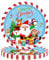 16PCS Christmas Paper Plates, 18cm Blue Snow Xmas Dinner Plates for Birthday, BBQs, Christmas, Picnic, Kids Shower Parties