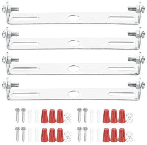 PATIKIL Kit de Support de Fixation Universel pour Luminaire, 115 mm (4,53), 4 Ensembles de Barres Transversales de Luminaire de Plafond avec Vis pour Luminaire Mural, Lustre