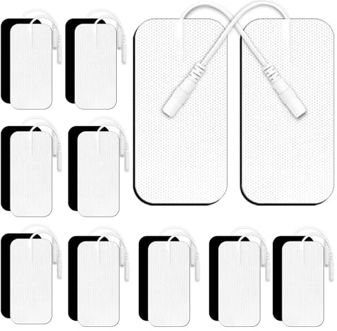 PZJFH Tens Elektroden Pads, 20 StüCk Elektroden Pads 5x10 cm, Wiederverwendbare Klebeelektroden Für TENS Geräte, Elektroden Tens Gerät Sehr Gute Haft- LeitfäHigkeit, 2mm Steckanschluss
