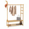 IDMarket - Portant vêtements bambou RITA avec porte-manteaux et étagères