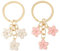 Herr Ozean 2 Stück Schlüsselanhänger Blume Aesthetic, Blume Bag Charms, Anhänger Schlüssel, Tasche Charms Dekoration Anhänger Muttertagsgeschenk Rosa Gold Weiß