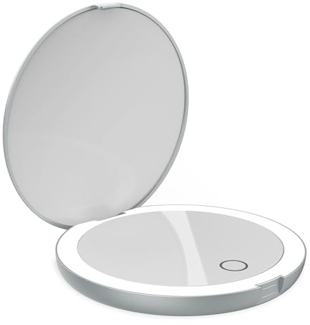 LUNA London Compact Travel Mirror | | Travel Makeup with Light