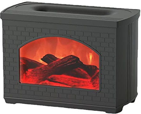 Flammenbefeuchter, 270 Ml Nebel -Luftbefeuchter Simulierter Kamin Design Power Off Protecius Diffusor für Zuhause (BLACK)
