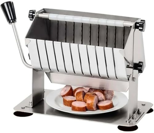 Manual Sausage Slicer Cutter Machine, Stainless Steel Meat Chopper, Home Food Slicer Machine Cutting Tool, Multipurpose Cheeser Blade, for Cutting Cheese Butter Vegetables Sausage Hot Dog Herbs