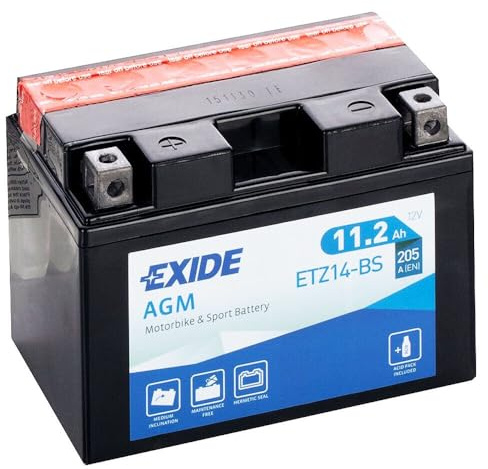 EXIDE BIKE ETZ14-BS Batteria Moto Ytz14 Bs 12V 11.2Ah 205A 150X90X110