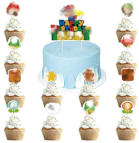 25 Stück Tortendeko,Geburtstag Deko,Tortenfiguren,Cupcake Deko,Party Kuchen Deko,Tortendeko Cartoon Kindergeburtstag,Geeignet für Babyparty,Kinder Geburtstag Party Torte Deko Supplies