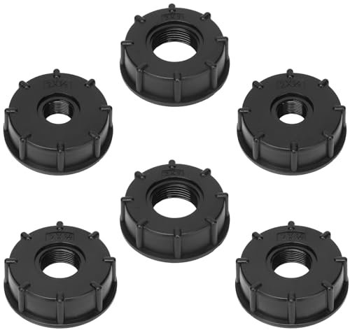 MOAZIFI IBC Tank Zubehör Set, 6 Stück IBC Tank Verbinder mit 1/2 3/4 1 Zoll Größen, IBC Adapter, IBC Auslaufhahn Verbinder für 1000L Wassertank, Industrielle und Landwirtschaftliche Anwendungen