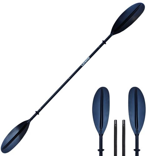 Lurante Doppelpaddel 220cm für Kajak SUP Kanu Alu 4-teilig Schwarz