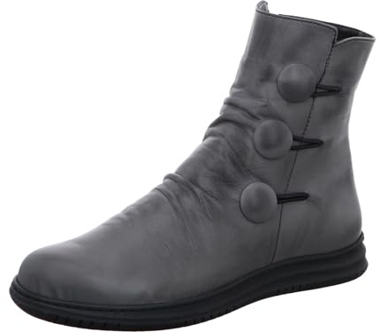Gemini Damen Stiefelette aus Leder in Geraffter Optik mit Knöpfen 337072-02