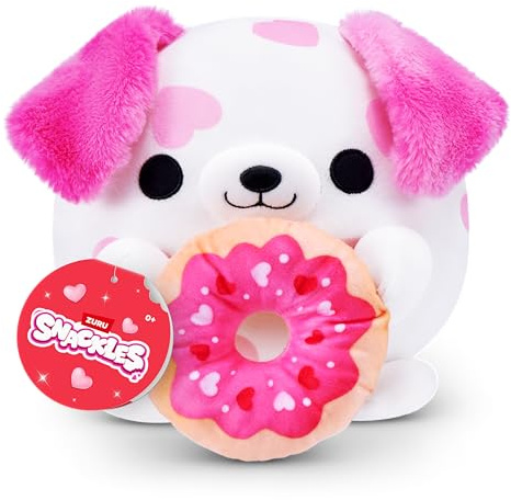 Snackles Love Edition Faultier Plüschtier 20cm von ZURU – Weiches Kuscheltier mit Lollipop Snack Zubehör, Romantisches Geschenk für Sie Ihn, Sammlerstück