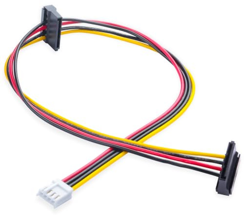 ELFJMZP 25+20cm Desktop PC Floppy Drive FDD 4PIN to Dual SATA 15Pin Power Cable, Hard Drive/SSD Power Adapter for PSU with Limited SATA Ports, Compatible with MX714 & Most Desktop Computers