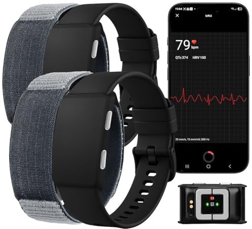 Newgen Medicals Smartwatch ohne Display: 2er-Set smarte Fitness-Tracker, App, 24/7-Erfassung, EKG-Überwachung (Smartwatches ohne Displays, Fitnessarmband ohne, Uhr)