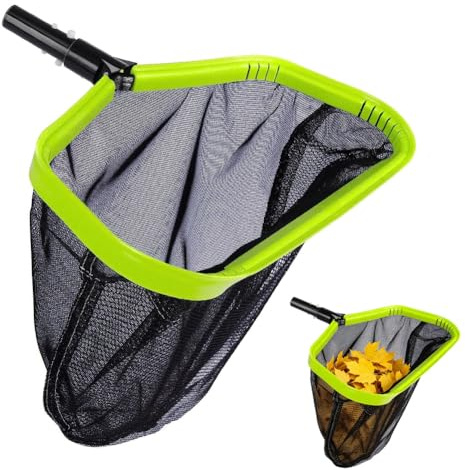 Pool Kescher, Teichkescher Feinmaschig Algen, Poolkescher Tiefenkescher mit Aluminiumrahmen, Hochleistungs-Skimmernetz Poolnetz Kescher Pool Feinmaschig, Pool Zubehör Poolreinigung Bodenkescher