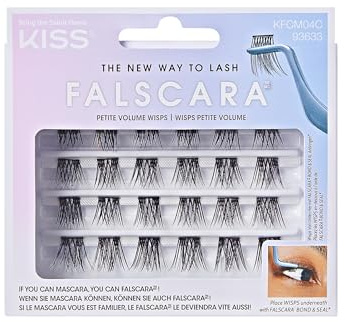 KISS Falscara Petite Volume Wisps Multipack – DIY Wimpernverlängerung mit Wimpernclustern, künstliche Wimpern für natürlichen Volumen Look, wiederverwendbare Lash Clusters
