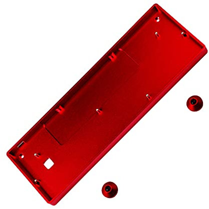 NPKC GH60 Anodizing Aluminum CNC Case for 60% Mechanical Gaming Keyboard Compatible Poker2 Pok3r Faceu 60 with ALU Feet (Red)