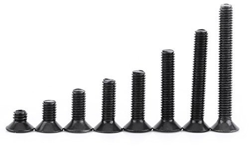 200Pcs M3 Flat Senkkopf Sockel Schraube Machine Fastener Sortiment Kit mit Aufbewahrungsbox, 4,6,8,10,12,16,20,25mm