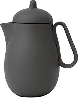 Viva Nina Tetera de porcelana carbón con tapa - 34 oz / 1 L Fabricante de té con infusor de té de hojas sueltas y pico antigoteo