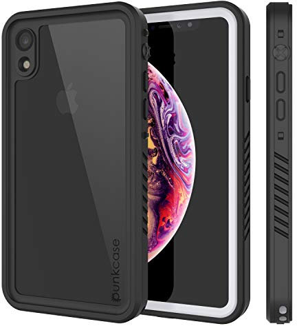 PunkCase iPhone XR Waterproof Case, [Extreme Series] [Slim Fit] [IP68 Certified] [Shockproof] [Snowproof] Armor Cover W/Built In Screen Protector Compatible W/Apple iPhone XR [White]