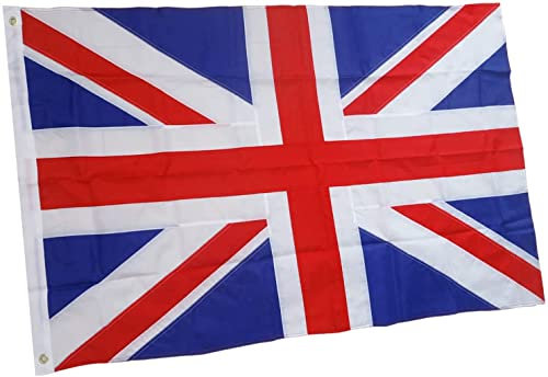 Bandiera Britannica Resistente 3x5 FT per Esterno, Nylon Oxford 210D più duraturo, Bandiera Union Jack da Esterno, passacavi in Ottone per Una Facile visualizzazione Bandiere del Regno Unito Bretagna