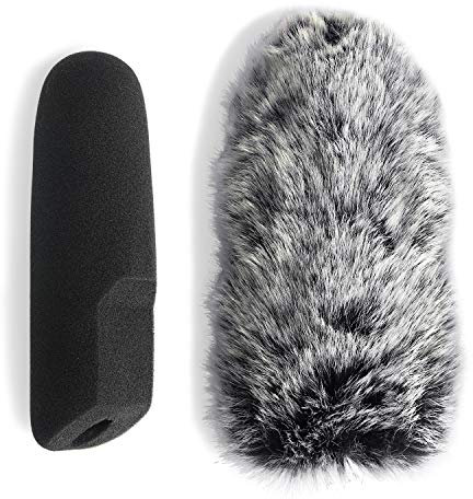 YOUSHARES Videomic Pro Mic Furry Wind Shield & Foam windscreen, Foam & Furry Wind Muff for Videomic Pro Camera Microphone (2 PACK)
