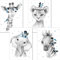LALELU-Prints Bilder Kinderzimmer Poster Babyzimmer Deko Mädchen Jungen Kinderbilder Set Kinderzimmerbilder (Indianer blau A3 4er Set)