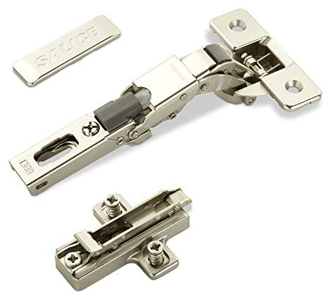 2 x SOTECH charnières universelles Salice 110° perçage T45 avec amortisseur pour portes arrondies, à recouvrement et profilées plaque de montage croisée hauteur 6 mm