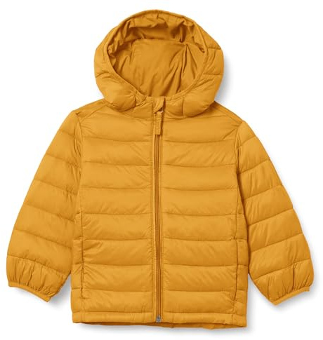Amazon Essentials Veste matelassée légère à capuche, imperméable et compressible pour garçon, jaune doré, taille XL