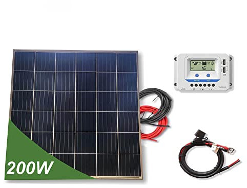 Kit 200W PRO 12V panel solar placa cuadrada monocristalina células PERC de alta eficiencia para caravanas autocaravanas