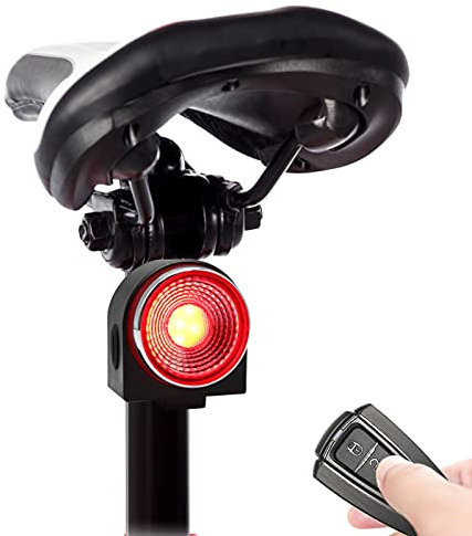 Doorslay Luz Trasera para Alarma de Bicicleta Inalámbrica Antirrobo con Control Remoto 108db 3 Modos de Timbre + 4 Modos de Iluminación Luz Trasera de Bicicleta IPX5 Impermeable