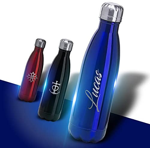 GRAVURE CONCEPT Bouteille En Acier Inoxydable 304 Personnalisable 700mL - Gourdes Personnalisées - Idée Cadeau (Gourde ALPINA) (Bleu)