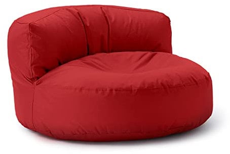 Lumaland Sitzsack Lounge | Sofa-Sitzsack 90 x 50 cm mit Rückenlehne | Indoor & Outdoor Beanbag | Wasserabweisend & Robust | Mit anpassungsfähiger EPS-Füllung | Waschbarer Bezug [Rot]
