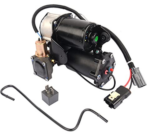 Bisenya Hitachi system Air Suspension Compressor Pump & Relay Compatible with Discovery 3 2004-2009, Ran-ge Ro-ver Sport 2005-2009 Part#LR023964 LR015303 LR044360