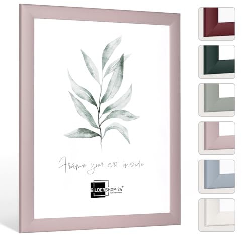 Bildershop-24 Cornice portafoto moderna stabile Dalia rosa pastello 30 x 45 cm cornice per foto certificati, poster colore e dimensioni a scelta