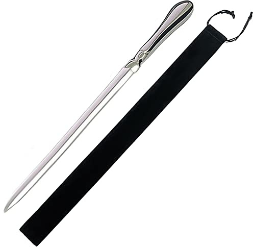 BANCHELLE Brieföffner, Umschlagschlitzer, Umschlagöffner mit Tasche (16,37 x 0,51 x 1 cm, Silber)