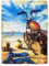 Kustom Art Magnet (Magnet) Serie Motorrad Harley Vintage für Kühlschrank / Garage / Bar Druck auf Holz 10 x 6 cm