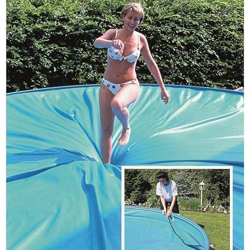 Pool Sicherheitsabdeckung 460 x 725 cm achtform mit Keilbiese Abdeckplane Abdeckung Reißverschluss Handlauf Standardhandlauf Stahlwand Schwimmbecken