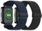 Yeahxing Stretch Nylon Armbänder Kompatibel mit Tensky Smartwatch, 2Packs Weiches Elastisch Ersatzband Atmungsaktiver für Tensky ID208BT / Aeac ID208 / ENOMIR 208 / VeryFit Smartwatch (Schwarz/Blau)