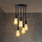 ANWIO Deckenleuchte 5 Flammig Schwarz, E27 Vintage Deckenstrahler Deckenlampe Hängelampe, Retro Deckenspots für Wohnzimmer Esszimmer Küche (ohne Leuchtmittel) EUC-EA190815-27-05CB-1U