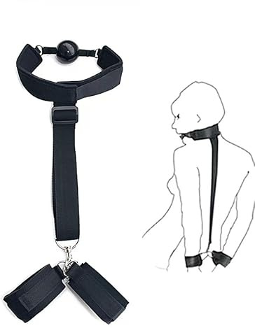 Naughty Drawer - Ball Gag to Wrist Restraint, Bondage Toys, BDSM Restraints, BDSM Toys, Handcuffs, Bondage Restraints, Sex Toys, Mouth Gag, Adult Sex Toys, BDSM Set, Couples Sex Toys, Sex Game