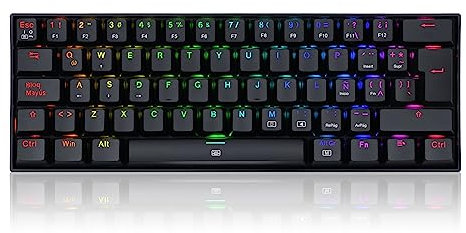Redragon - Dragonborn Teclado Mecánico Gaming Switch Marrón RGB Negro - Layout España…