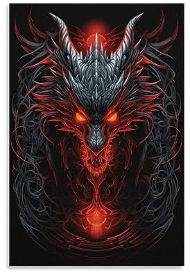Mysterious Dragon Painting Poster Classic Vintage Fantasy Animal Canvas Wall Art Prints Painting for House Room